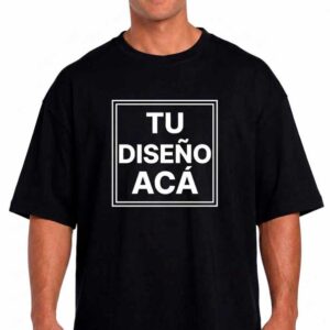 Remera oversize negra personalizada con diseño propio estilo urbano en Estampa YA
