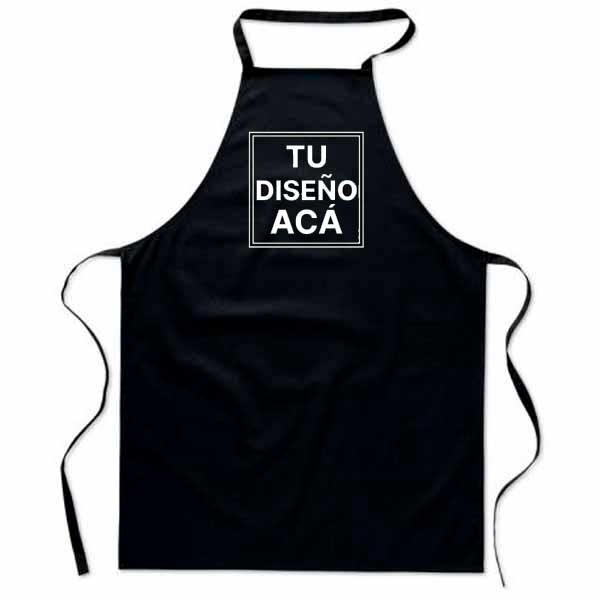 Delantal de Cocina Personalizado 1 Delantal de Cocina Personalizado Negro
